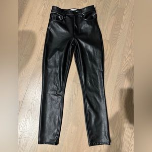 Abercrombie & Fitch high rise black leather pants. size 25, BRAND NEW NEVER WORN